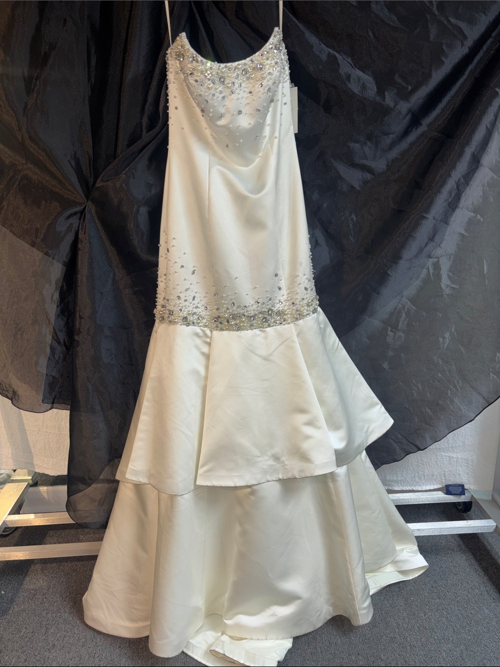 Ashley Lauren 1097 Ivory Beaded Strapless Gown